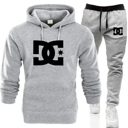 New men's autumn and winter hooded sweatshirts, sportswear, outdoor fashionable jogging couple pullovers and trousers two-piece