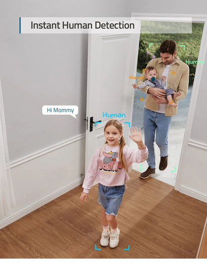 eufy Security Solo IndoorCam C24 IP Camera Wifi 2K 2-Way Audio Camera Wi-Fi Human Pet AI Works Voice Assistants Night Vision Cam