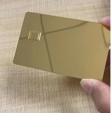 Small Chip Slot Metal Business Card, cartão de crédito com tira e assinatura, frete grátis, em branco 4442, 1Pc