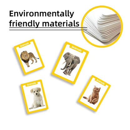 36pcs Children Cognition Cards Animal Color Fruits Double Side Flashcards Montessori Baby Kids Early Educational Toys Gifts