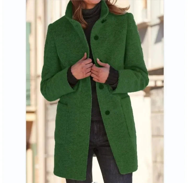 Cardigan Coat Women Clothes Warm Autumn 2023 Fashion Versatile Loose Fitting Retro Button Stand Collar Long Sleeve Y2k Overcoat