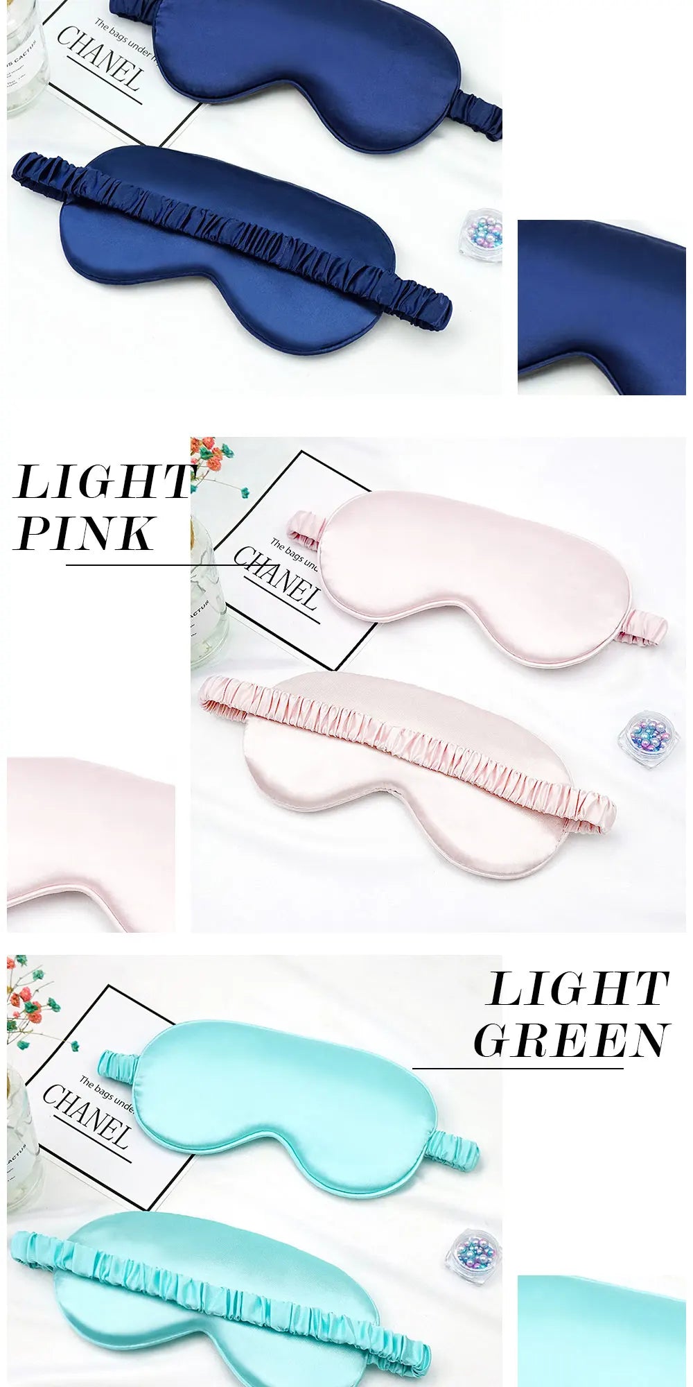 Parche de seda de imitación para ojos, antifaz para dormir, para viajes, relajante, protector para dormir, herramientas suaves para el cuidado de los ojos.
