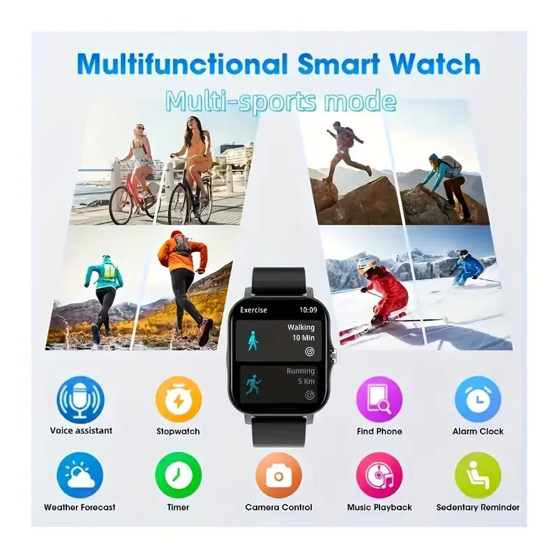 KESHUYOU New 1.83-inch Smartwatch Call Notifications Sleep Monitoring Activity Tracking Compatible with Android and iOS