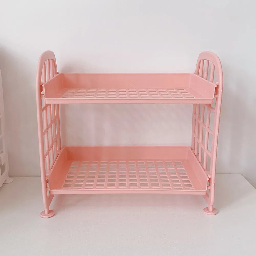 Desktop Stationery Rack Storage Holder Multi-Functional Plastic Shelf Makeup Organizer Office Dormitory Desk Organizer Shelf