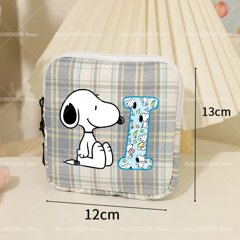 Snoopys Storage Bag Women Large-capacity Lipstick Sanitary Napkin Storage Bag Cute Anime Travel Portable Simple Girls Coin Purse