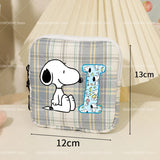 Snoopys Storage Bag Women Large-capacity Lipstick Sanitary Napkin Storage Bag Cute Anime Travel Portable Simple Girls Coin Purse