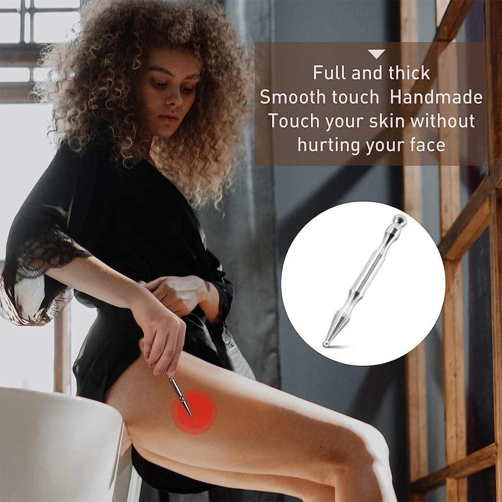 Ears Acupuncture Point Probe Massage Tool Painless Stainless Steel Portable Acupoint Detecting Pen Facial Reflexology Tool