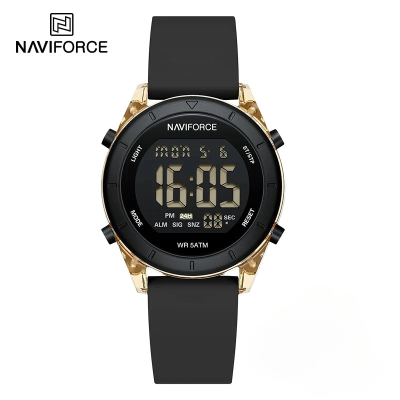 NAVIFORCE NF7108 Casual Wild Ladies Watch 50m Waterproof LCD Digital Display Electronic Silicone Strap Female Clock