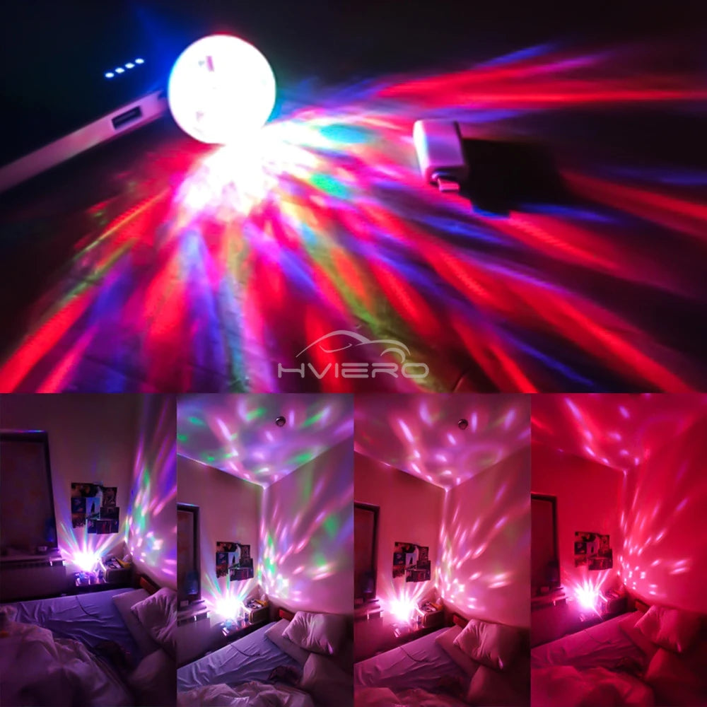 Car DJ RGB Music Sound Colorful LED Mini Mushroom Atmosphere Lights Auto USB-C IOS Holiday Party Karaoke Welcome Decoration 5V