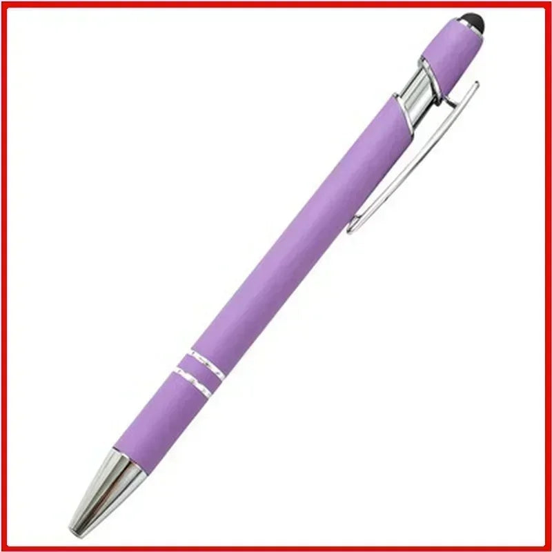 50pcs Light Metal Ballpoint Pen Touch Screen Pen Office School Advertising Pen Custom Logo Text Engraving Laser Engraving