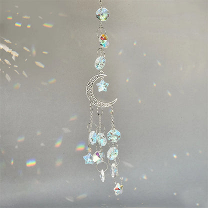 Colgante de cristal para jardín, atrapasol, campanillas de viento, prisma arcoíris, cadena de cristal para ventana, campana colgante, árbol de Navidad, decoración del hogar