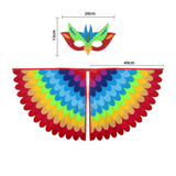Children Owl Wings Costume Animals Peacock Felt Cloak with Mask for Kids Boys Girls Stage Performance Halloween Party Cape