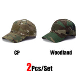 1/2pcs New Men's Camouflage Baseball Cap Breathable Sunscreen Hat Outdoor Sports Hunting Hiking Camping Beach Fishing Sun Hat