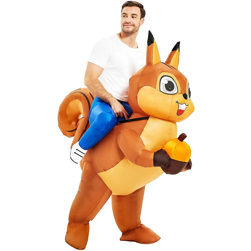 Adult Rooster Inflatable Costume Funny Unicorn Elk Animals Inflatable Suit Halloween Carnival Half Body Blow Up Suit for Cosplay