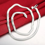 Colar de Corrente Cobra para Homens e Mulheres, prata esterlina 925, moda tira, alta qualidade, 1mm
