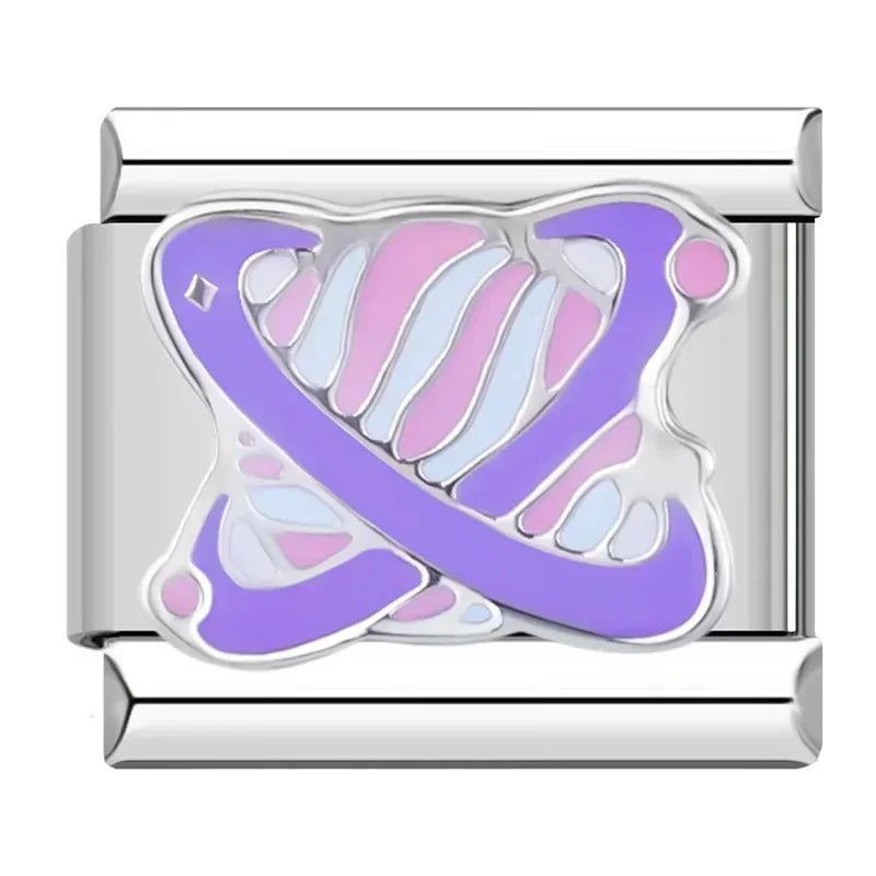 Hapiship 2024 estrela feminina universo planetário italiano encantos links contas caber 9mm pulseira de aço inoxidável diyjóias presente zh028