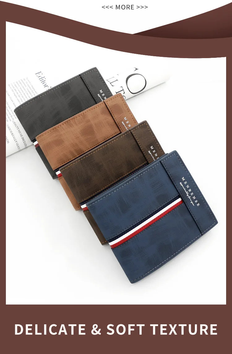 2023 New Short Men Wallets Slim Card Holder Male Purses Luxury PU Leather Coin Pocket High Quality Small Men's Wallet