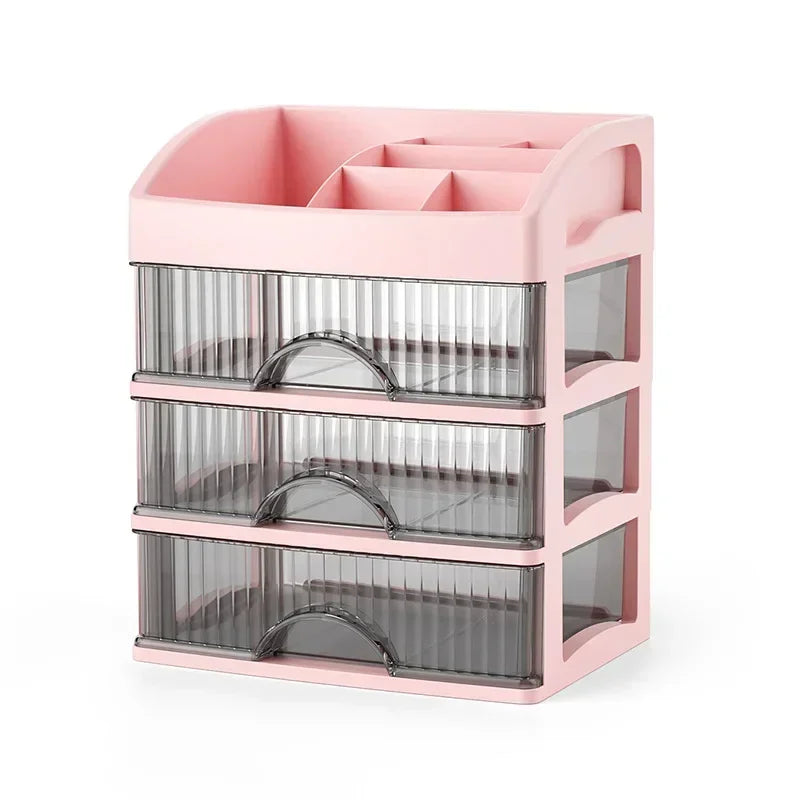 Drawer Style Storage Box Transparent Jewelry Skin Care Products Storage Box High-capacity Desktop Clutter Dustproof Organizer