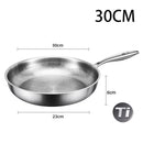 26/28/30cm German Pure Titanium Frying Pan Non-stick Frying Pan Uncoated Fish Scale Hammer Pattern Titanium Alloy Cookware