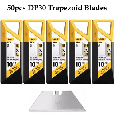 Deli 10pcs/box Knife Blade 9mm 18mm SK5 Metal Blades for Home School Supplies Art Craft Paper Box Cutting Utility Knife Tool