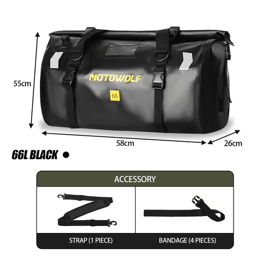 Motorcycle Waterproof Tail Bag Travel Outdoor Dry Luggage Roll Pack Bag 20/40/66 Motorbike Luggage Backpack Motorcycle Seat Bag