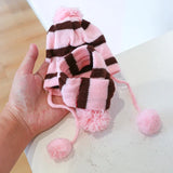 Dog Winter Wear 1 Set(hat+scarf+leg Warmers) Rainbow Stripe Knitted Dog Scarf Winter Warm Hat Footwear Sloves Pet Clothes