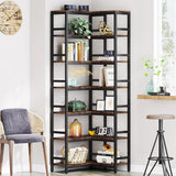 Tribesigns 7-Shelf Corner Bookshelf,Large Modern Corner Bookcase, 7-Tier Tall Corner Shelf Storage Display Rack with Metal Frame