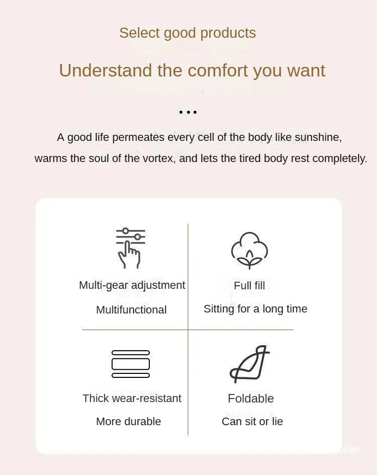 4in1 Adjustable Chaise Lounge Sofa, Floor Lazy Sofa Bed, 15-Position Folding Padded Lounger Bed with Pillow Chaise Couch