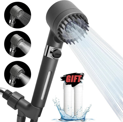 Chuveiro De Alta Pressão Com Filtro De Escova De Massagem, Spray De Água Ajustável, Torneira Do Chuveiro De Chuva, Acessórios Do Banheiro, 3 Modos, Novo