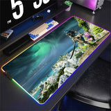 Alfombrilla de ratón luminosa Apex Legend, protector de escritorio, accesorio de anime, alfombrilla de ratón RGB, teclado, ordenador, gamer, mesa, alfombrilla retroiluminada para juegos