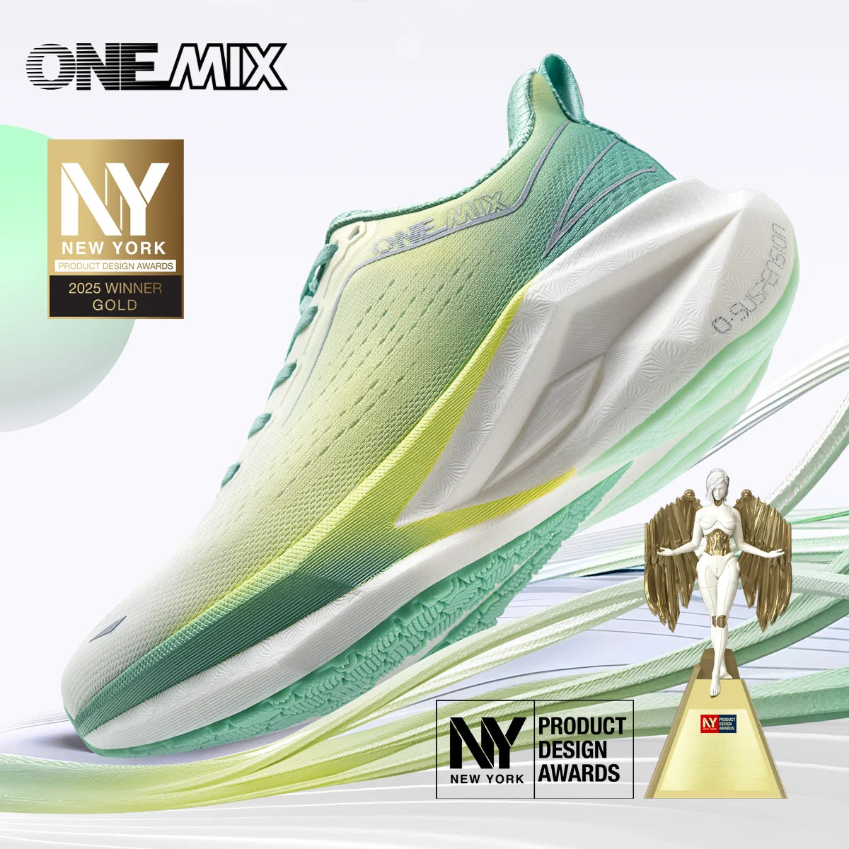 ONEMIX Running Shoes for Men Super Light Outdoor Athletic Training Jogging Sneakers Anti Slip Wear-Resistant Walking Shoes