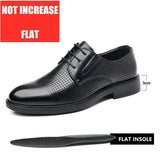 3/6/8 CM Elevator Shoes Men Dress Shoes Black Soft Leather Men Heightening Formal Shoes Casual Business Men Oxfords Suit Shoes