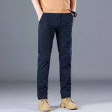 Men's High Quality Pure Cotton Classic Solid Color Casual Pants Business Stretch Slim Straight Brand Trousers Male Autumn New