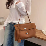 Casual Large Capacity Lychee Pattern Single Shoulder Slant Cross Bag Versatile Underarm Bag Simple Stylish Tote Bag