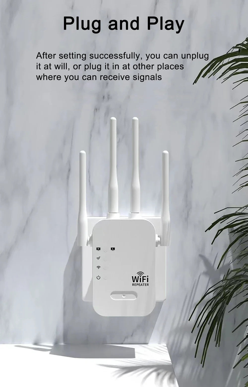 1200Mbps WiFi Repeater Wireless Extender WiFi Booster 5G 2.4G Dual-band Network Amplifier Long Range Signal WiFi Router Home