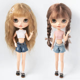 Blythe Clothing Fashion Vest Tops Denim Shorts Casual Pants Belt Multicolor for Licca Azones Ob22 24 Ker YMY Doll Accessories