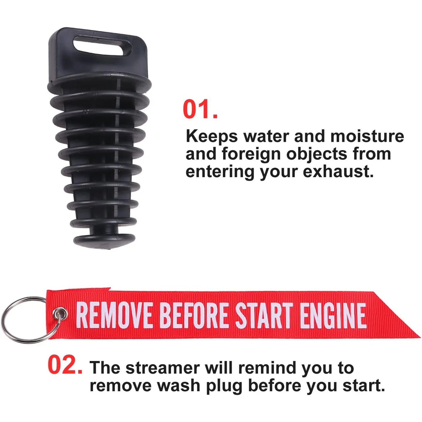 Motocicleta Escape Tubo Wash Plug Motocross Rubber Tailpipe, Air Bleeder Silencer, Pipe Protector, 1.07 " - 1.85"