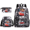 3pcs Disney Pixar Cars Lightning McQueen Students Backpacks Schoolbags Pencil Case Shoulder Bags Boys Girls School Bags Sets