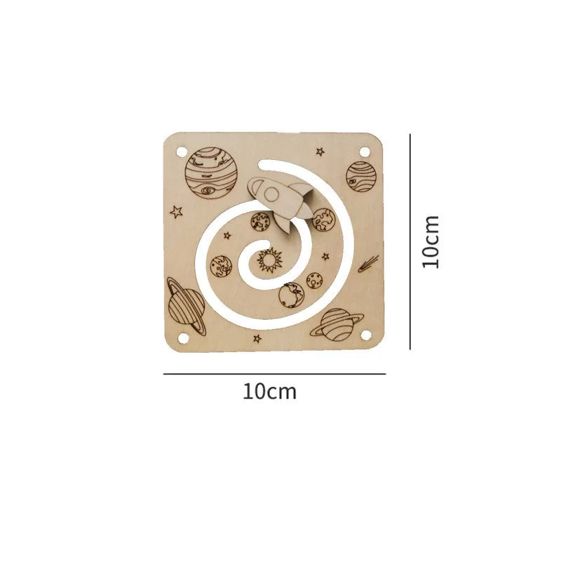 Busy Board DIY Montessori Toys Lock Mobile Children Wood Chips Skill Training Parent-Child Game Puzzle Intelligence Development