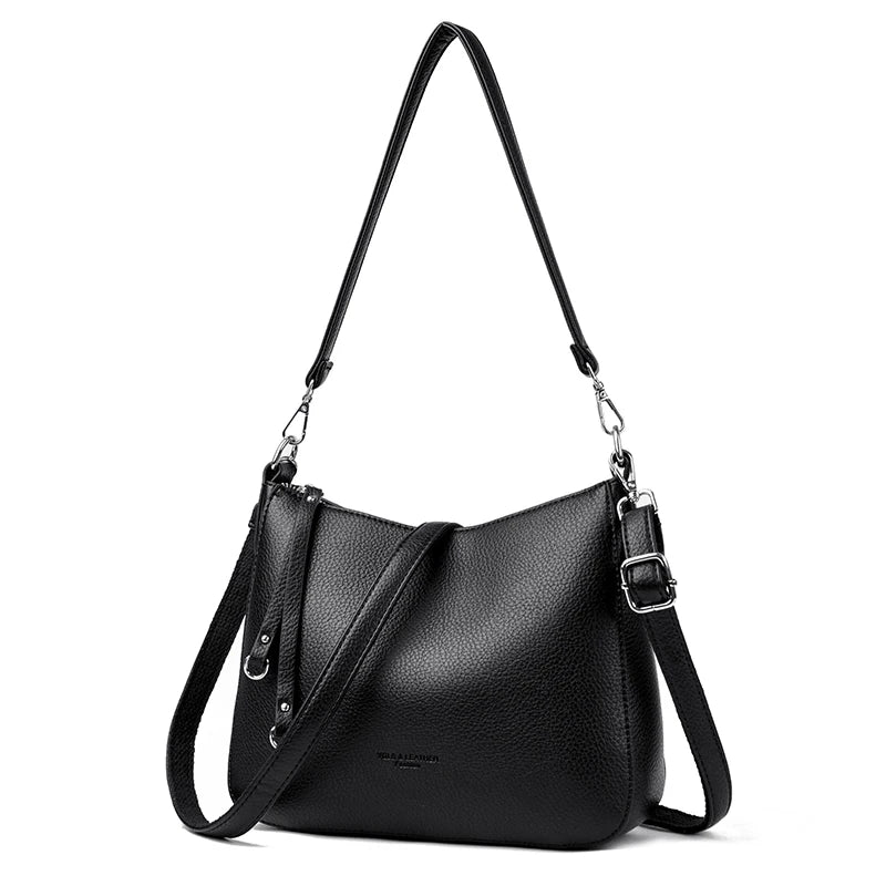 Genuine Brand Women's Soft Leather Shoulder Bags Luxury Designer Crossbody Bags Ladies Casual Tote Bag Messenger Commuting Sac