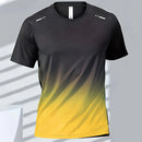 Camisetas deportivas para hombre, ropa deportiva de fitness, de secado rápido, con gradiente, de manga corta, para exteriores, baloncesto, entrenamiento, running, ropa para hombre