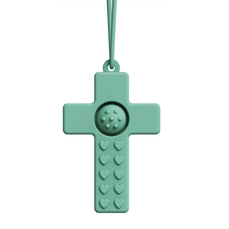 Collar sensorial para masticar, paquete de colgante de silicona para masticar, juguete de entrenamiento y desarrollo para bebés en dentición, autismo y ansiedad.