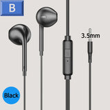3.5mm In-Ear Earphone Wired with Microphone Earbuds White And Black Headphone Earphones for MP3 MP4 Samsung Huawei Xiaomi Phones
