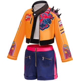 Girls' special occasion costumes Demon Hunter Rumi Girls Hip Hop Set Halloween Role Playing Dress Up Carnival Costume + Necklace