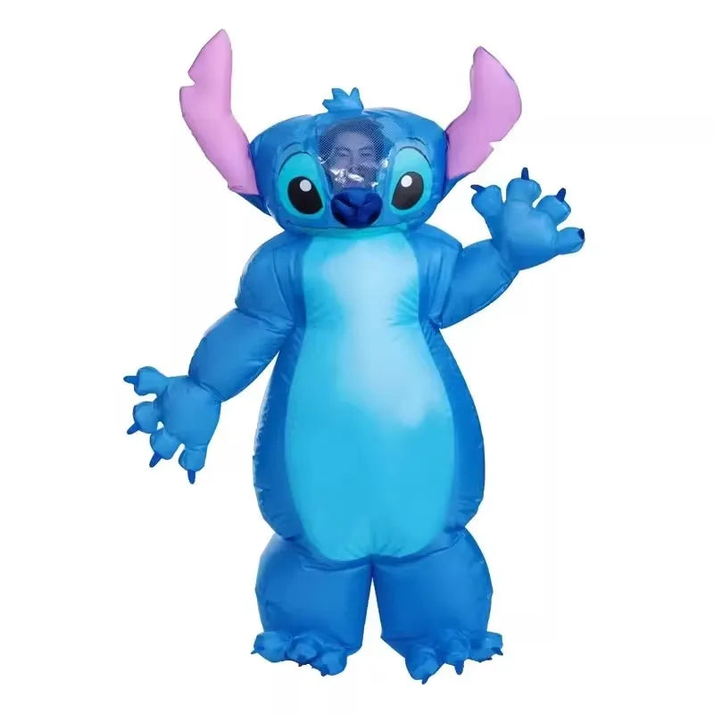 Disney Mickey Minnie Mouse Inflatable Costume Cosplay Anmine Blue Lilo & Stitch Role Play Blow Up Deluxe Halloween Carnival Prop