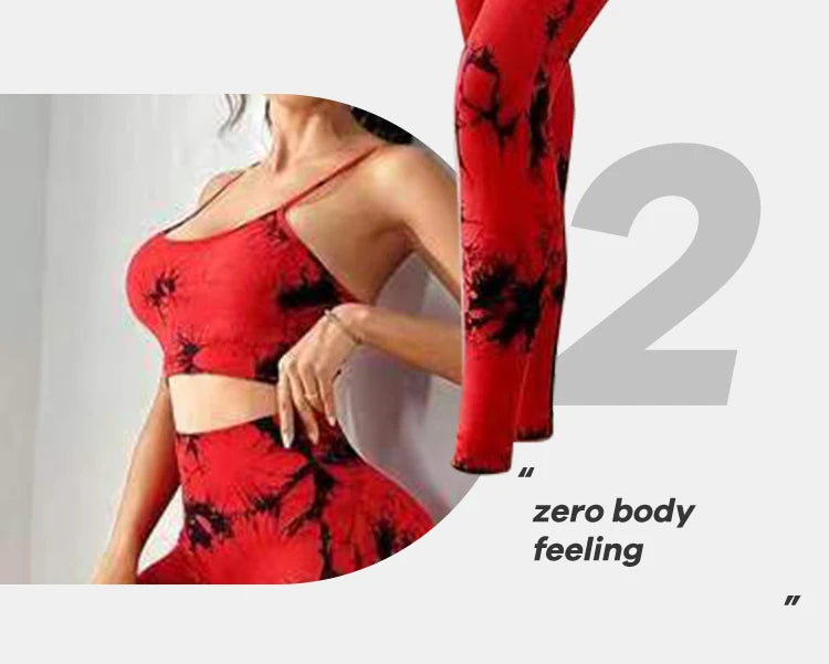 Conjunto deportivo de yoga con teñido anudado para mujer, conjunto deportivo de fitness, sujetador deportivo y leggings de cintura alta, ropa de gimnasio, trajes deportivos sin costuras