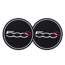 2 alfombrillas de goma antideslizantes para taza de agua de coche, impermeables, para Fiat 500, 500C, 500X, 500L, Abarth 695, accesorios para coche.