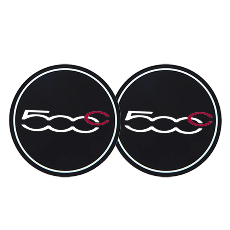 2 alfombrillas de goma antideslizantes para taza de agua de coche, impermeables, para Fiat 500, 500C, 500X, 500L, Abarth 695, accesorios para coche.