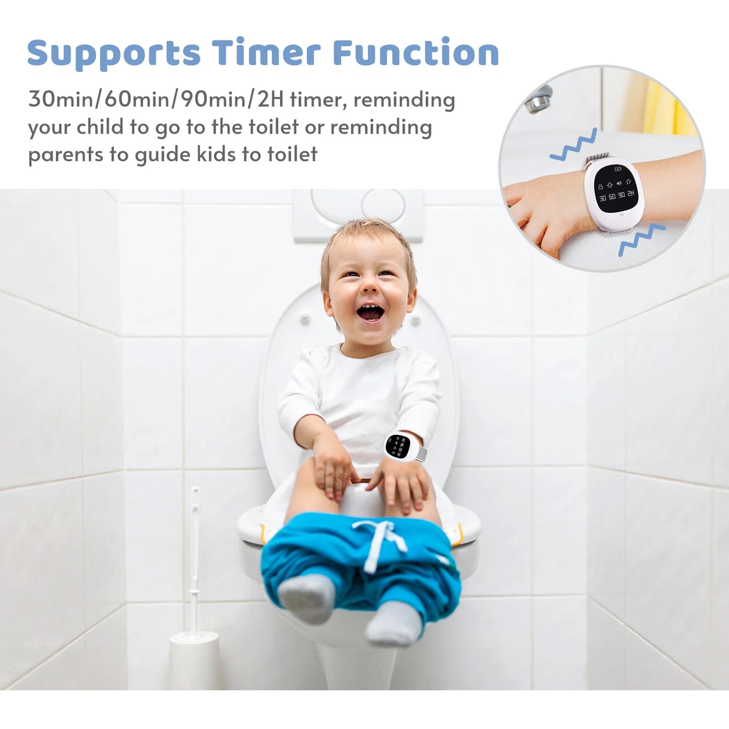Alarma inalámbrica para enuresis de 40 m, sensor de entrenamiento para ir al baño para adultos mayores, con pulsera para niños y adultos mayores.