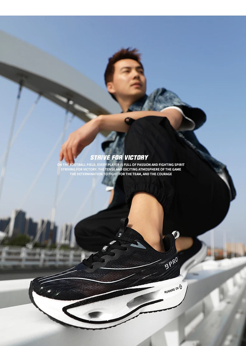 2025 New Men's Sneakers Thick Bottom Cushioning Running Shoes Athletic Training Carbon Plate Jogging Shoes Women's Tennis Shoes